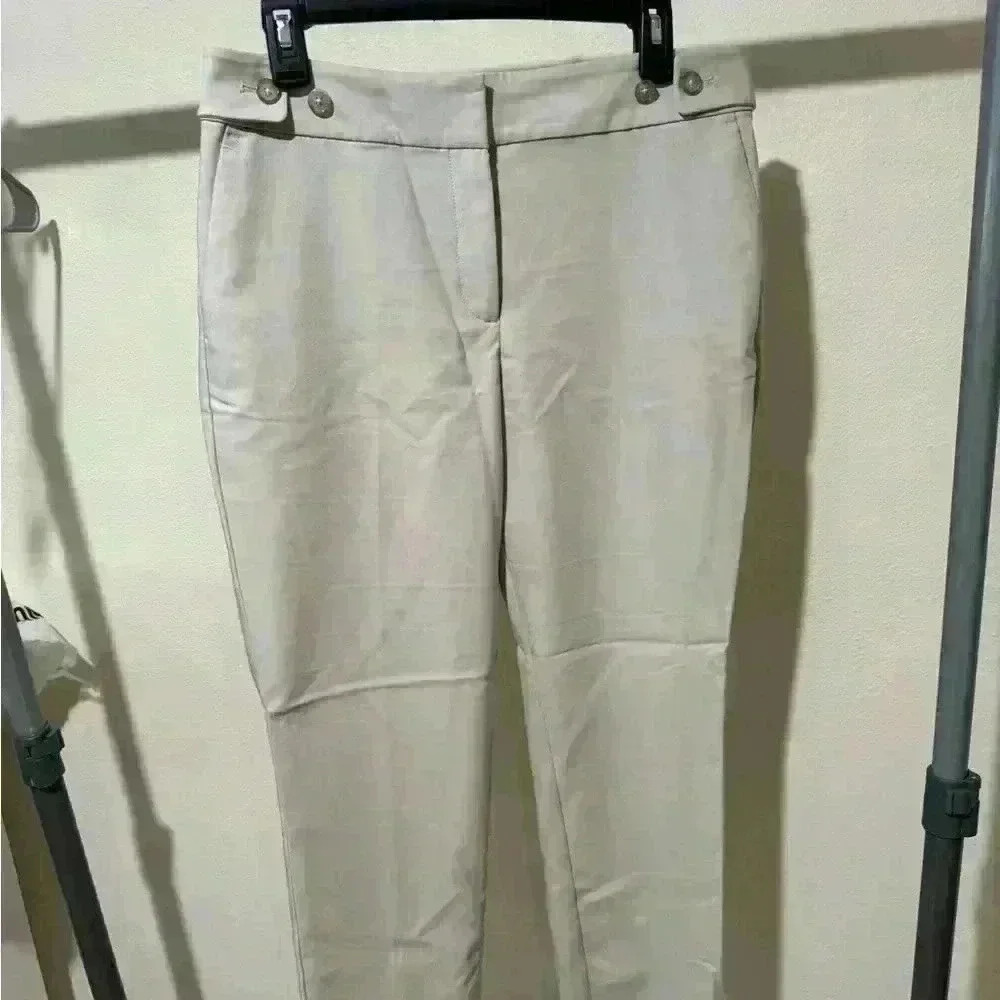 Ann taylor factory light beige straight leg slacks